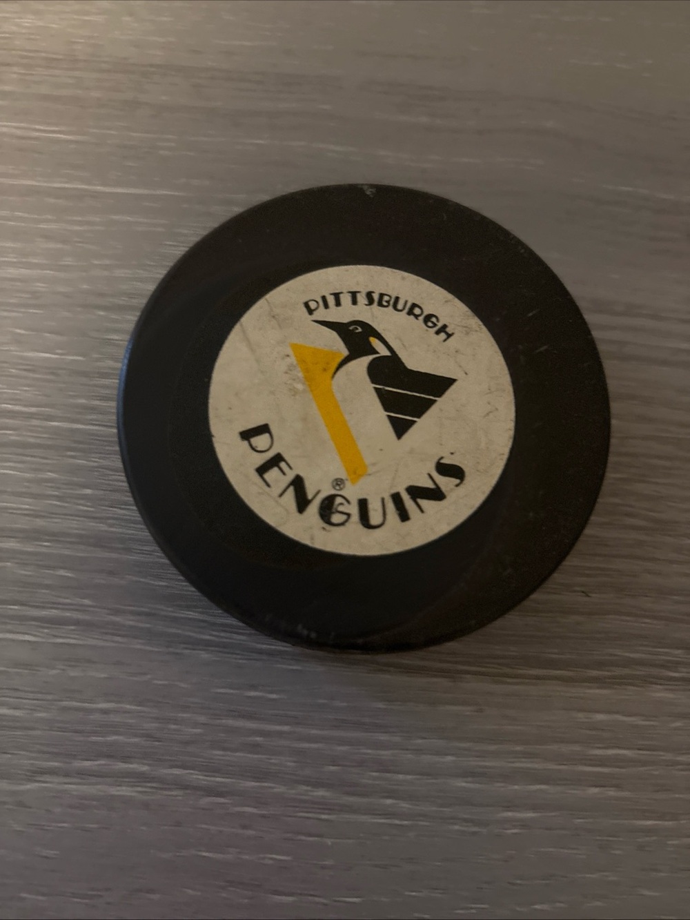 Vintage 1990s Pittsburgh Penguins Official Puck Trench Slovakia Robo Penguin